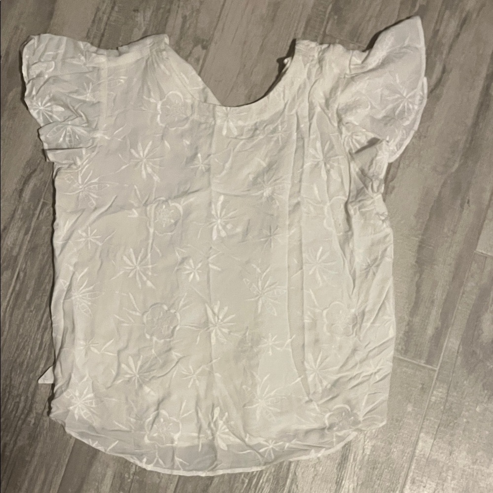 LOFT White Floral Blouse